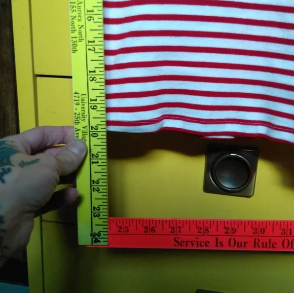 Hell Bunny Red and White Striped Short Sleeve Top - Picture 3 of 5